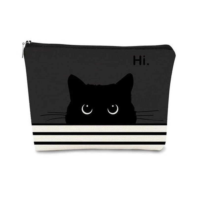 BARPERY Cat Makeup Bag,Cat Gifts，Black Cat Purse,Gifts For Cat Lovers,Small Cute Makeup Bag Cosmetic Bag For Women Teen Girls,Birthday Gift,Cat Owners Gifts,Cat Lady Gifts For Women(Black)