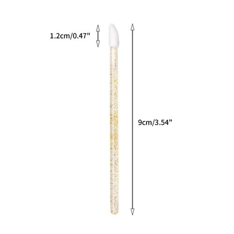 300PCS Glitter Crystal Lip Brush, Disposable Lip Brushes Lip Gloss Applicators Lipstick Gloss Wands Applicator Perfect Makeup Tool Kits (Gold)