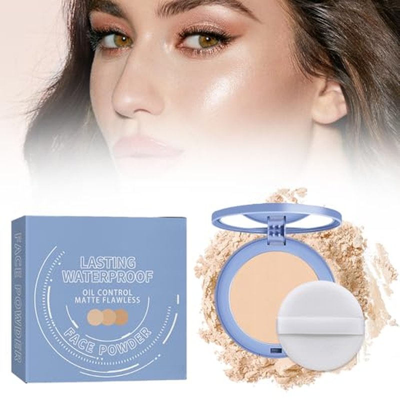 Matte Perfection Pressed Powder, Matte Smooth Setting Powder Makeup, Oil Control Face Pressed Powder, Waterproof Finishing Powder Long Lasting (#01 CLASSIC IVORY, 0.3 Ounce)