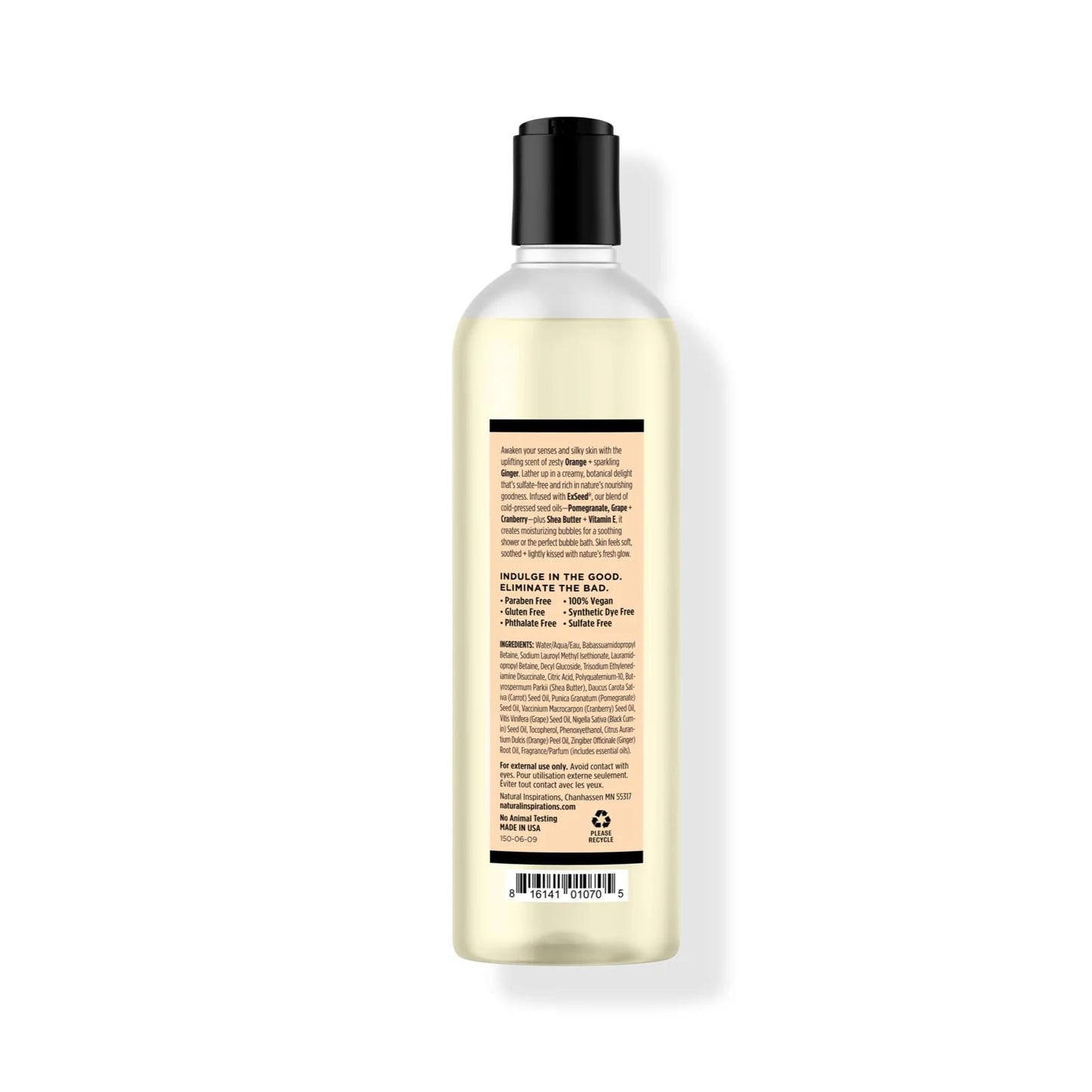 Natural Inspirations Orange Ginger Moisturizing Bath & Shower Gel 12.5 oz