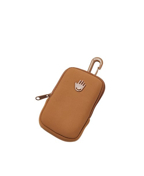 Touchland Touchette Zippered Pouch, Attachable Fashion Accessory with Snap Hook for Power Mist and Glow Mist 1FL OZ, Caramel