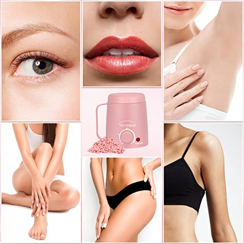 Waxing kit for women - Yovanpur Mini Wax Pot Wax Warmer for Hair Removal, Portable Hard Wax Kit with 14oz Hard Wax Beads, Small Wax Kit for Face Eyebrow Lip Small Body Area Hair Removal at Home