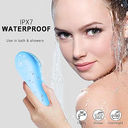 UMICKOO Silicone Face Scrubber Exfoliator, Rechargeable Facial Cleansing Brush with LCD Screen for Men & Women, Sonic Face Brush for Cleaning and Deep Cleansing and Exfoliating