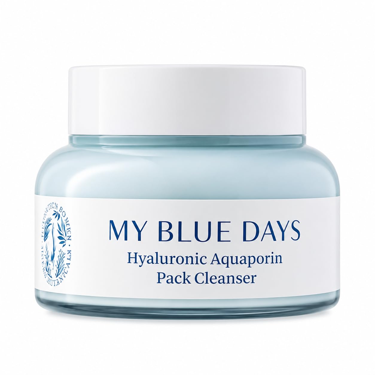 MY BLUE DAYS Hyaluronic Aquaporin Pack Cleanser, Hydrating Gentle Face Wash for Dry & Sensitive Skin, Korean Skincare, 5.07 fl oz / 150 ml