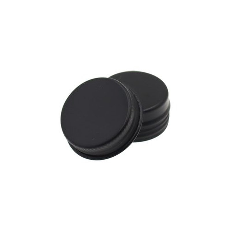 Aluminum Tin Jars Containers,ULIFESTAR Leak Proof Cosmetic Tin Jars Containers,Round Tin Cans with Lids,10PCS Black Cosmetic Sample Refillable Containers for Spice (0.18 ounces 25*15mm/0.98*0.59")