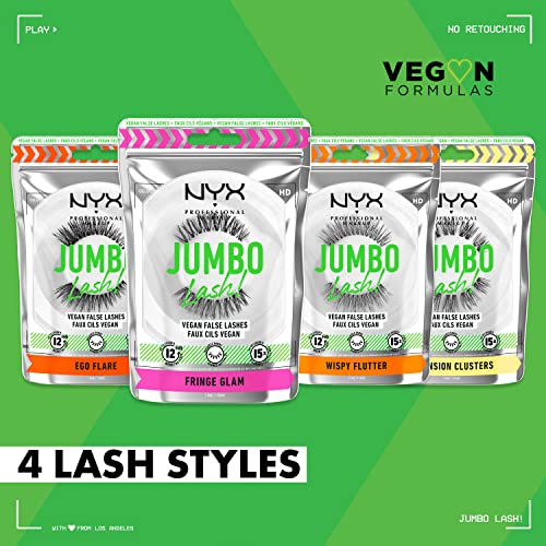 NYX PROFESSIONAL MAKEUP Jumbo Lash! Vegan False Eyelashes, Up to 12HR Wear, Reusable Fake Lashes - Wispy Flutter