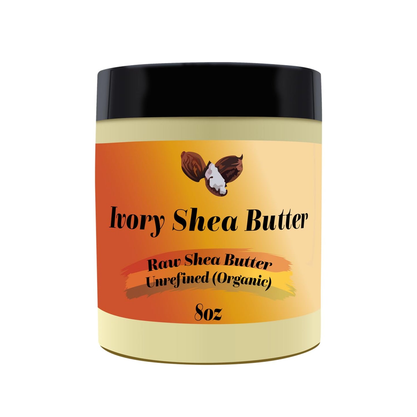 Black Lavish Essentials Organic West-African Ivory Shea Butter, Raw & Unrefined Grade A Shea Butter, DIY Ingredient, Moisture-Rich Skin & Hair Butter, Fast Absorbing, 8 oz Jar