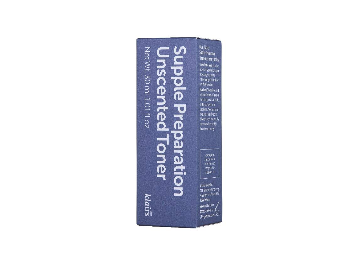 DearKlairs Unscented Toner Korean Soothing Hydrating Toner, 1.01 Fl Oz