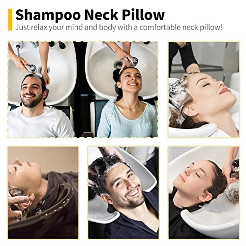Shampoo Bowl Neck Cushion, AISEELY Neck Rest for Shampoo Bowl, Shampoo Neck Rest for Sink, Portable Shampoo Bowl Neck Rest for Salon Spa, Silicone Neck Rest Cushion with Curved Suction Cup
