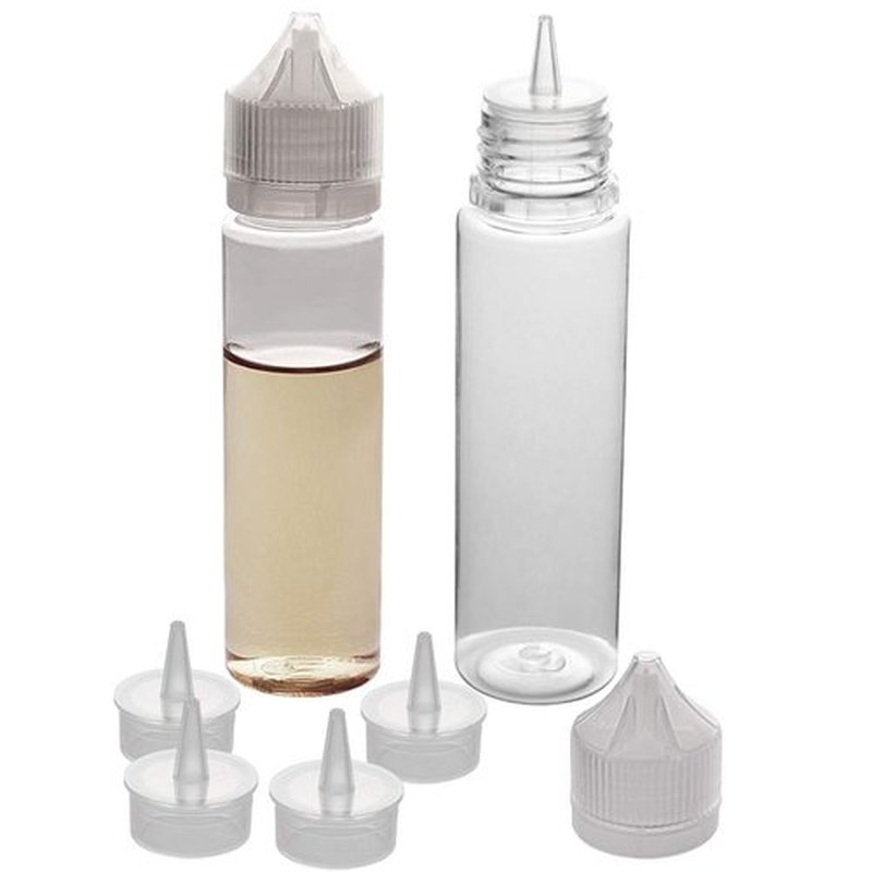 10pcs empty 60ml PET liquid bottle Unicorn dropper bottle DIY liquid bottle (All White transparent, 60ML X 10PCS)