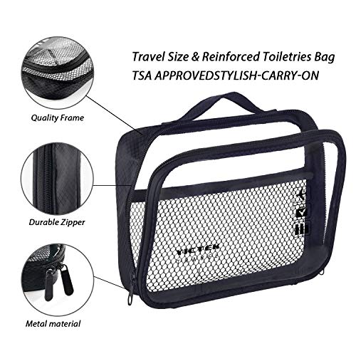 YICTEK Empty Plastic Travel Bottles Containers for Toiletries, TSA Approved Travel Size Toiletries Bottles Kit for Liquids Shampoo Conditioner Lotion, Carry-On Set for Women/Men
