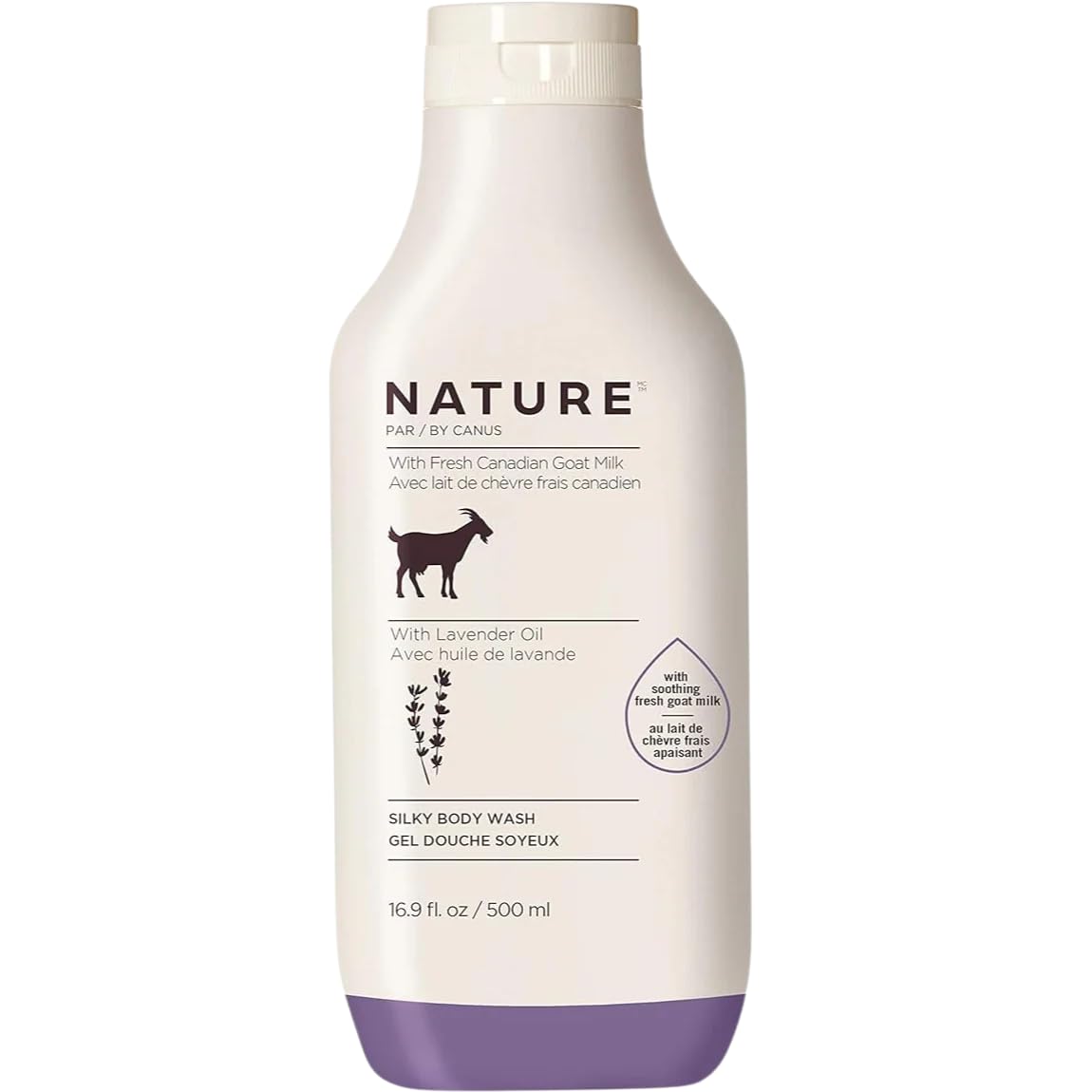 Nature By Canus, Natural Cleanser, Moisturizing Lavender Body wash with Goat Milk, for all skin types 16.9 Fl Oz