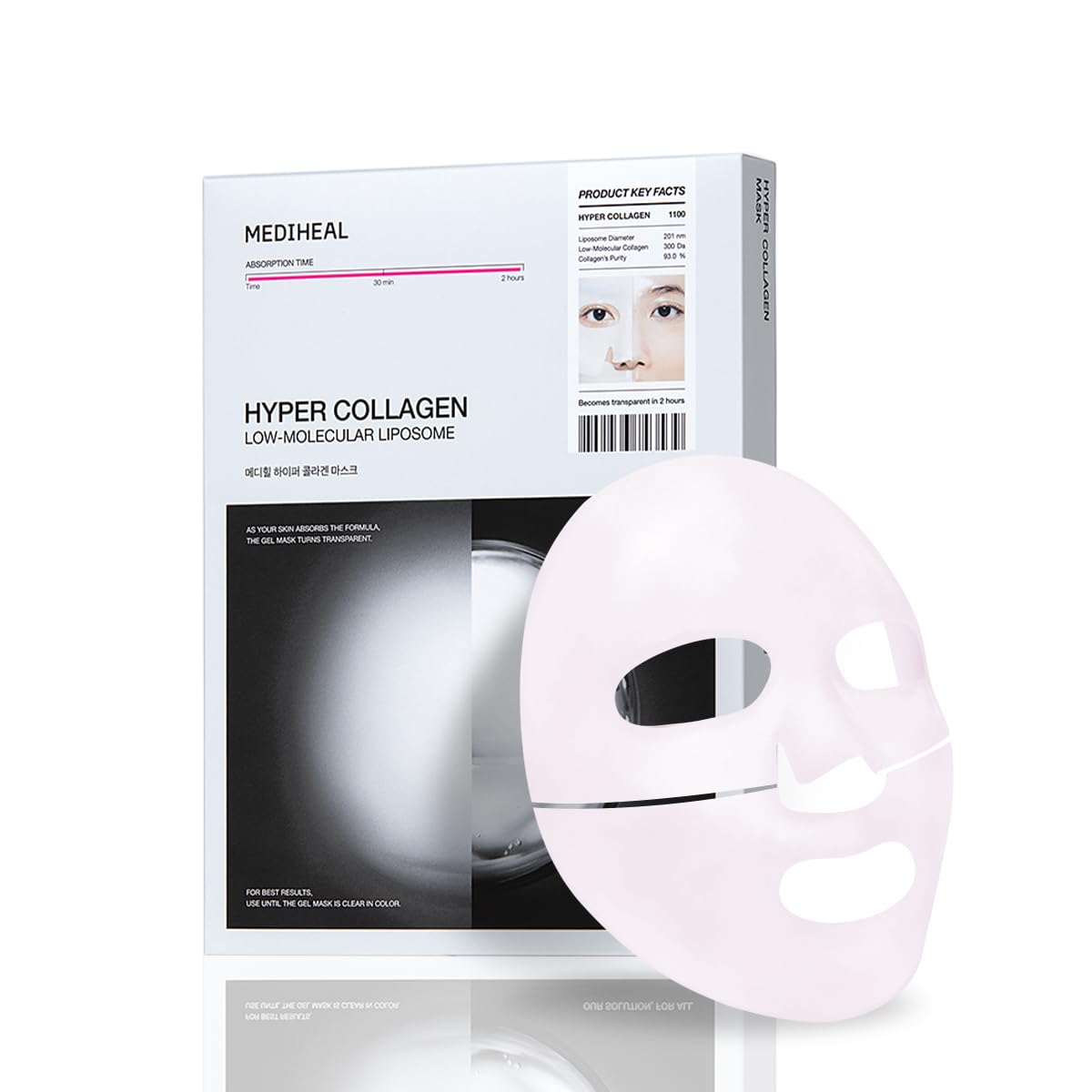 Mediheal Hyper Collagen Real Deep Mask 4pcs | Collagen Gel Mask for Multi-lifting Care | Achieves Bouncy Skin | Boosts Pore Elasticity | 30mins Quick Care