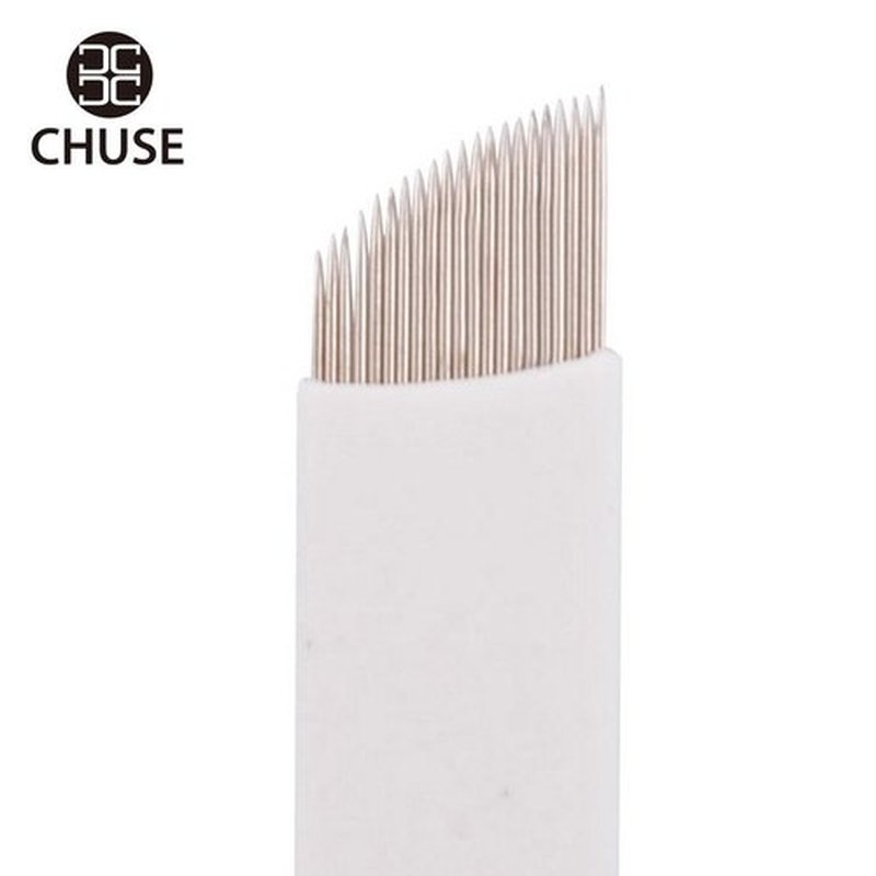 Chuse S21 50pcs Permanent Makeup Needles for Manual Eyebrow Tattoo Pen Micro Blade 21 Sloped Needles