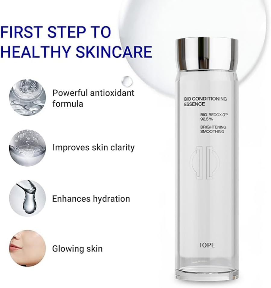 IOPE Bio-Conditioning First Step Essence | Fast Absorbing Korean Facial Toner for Sensitive Skin, Intensive Hydration & Smoothing, Anti-Oxidant and Purification, Daily Glow Skincare, 2.84 Fl Oz.