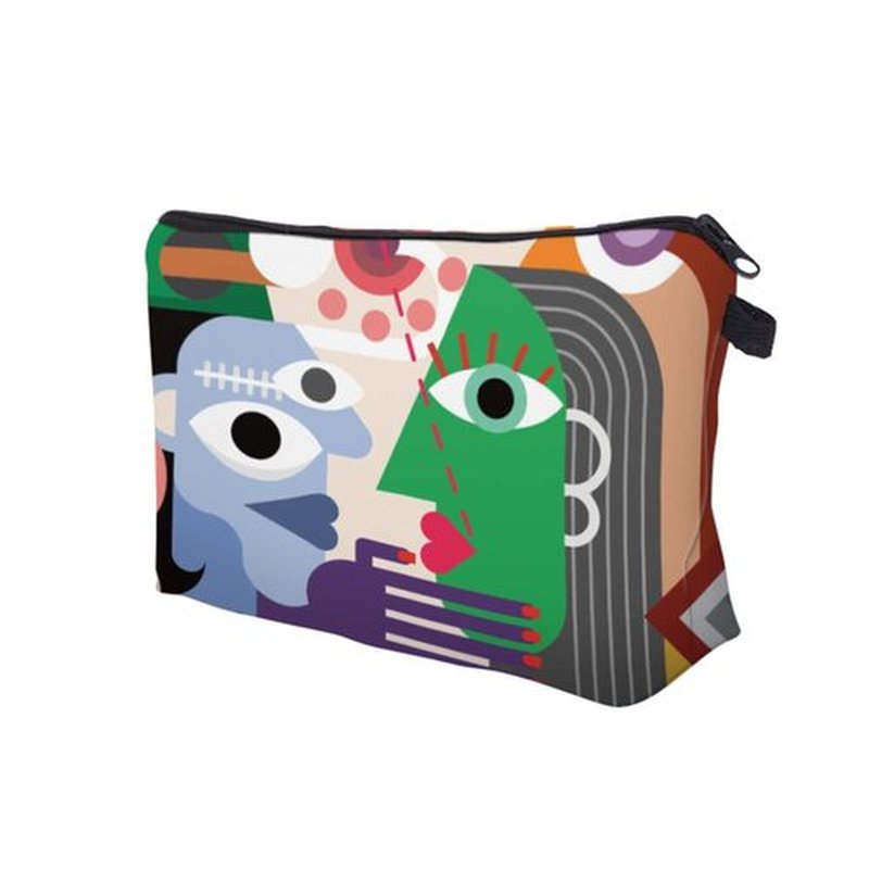LOOMILOO Small Toiletry Bags for Women, Adorable Roomy Makeup Pouch Travel Water Resistant Cosmetic Purse Accessories Organizer Gift(Modern Abstract 55548)