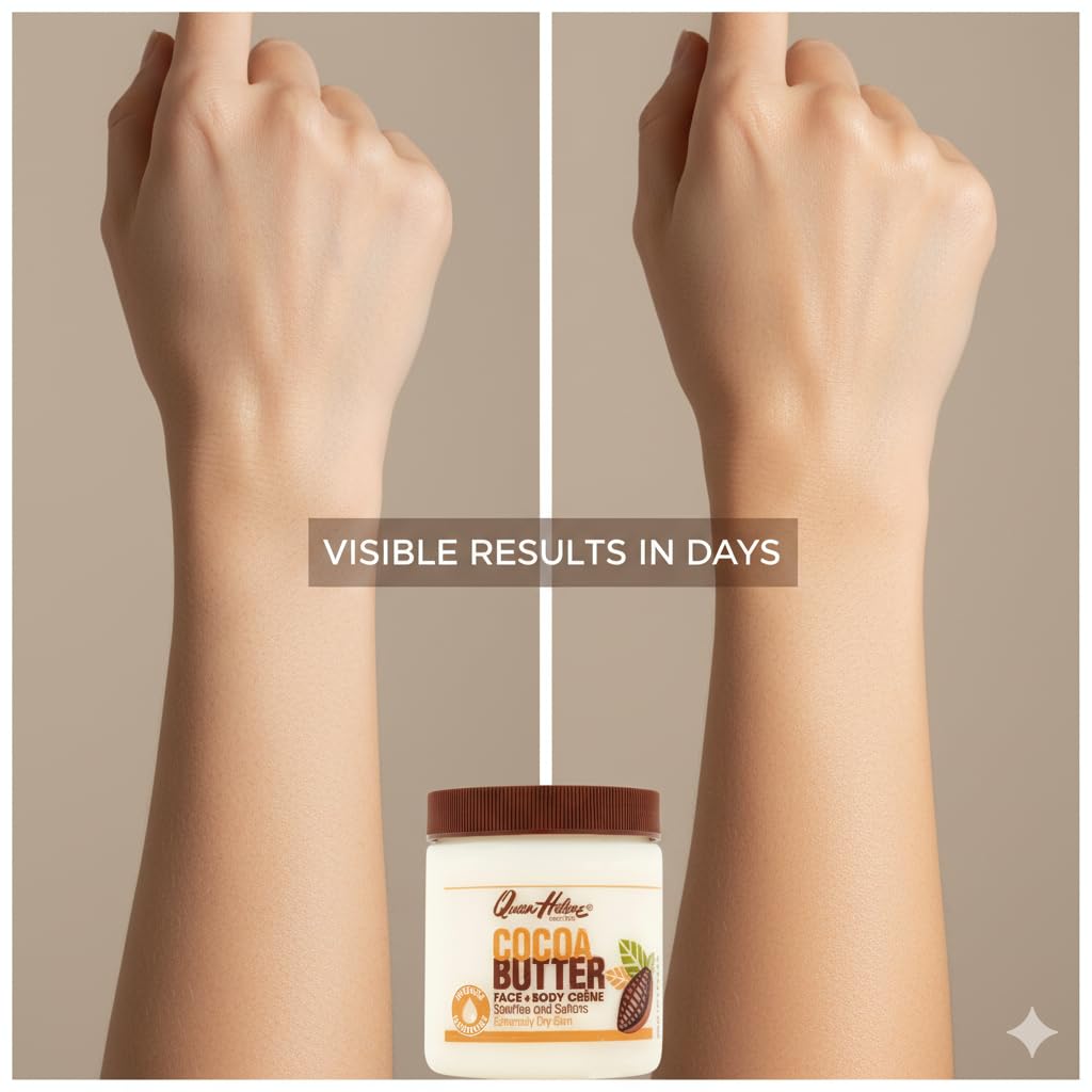 Queen Helene Cocoa Butter Creme – Deep Hydrating Cocoa Butter Formula for Smooth Radiant Skin | 15 oz Jar | 2 Pack