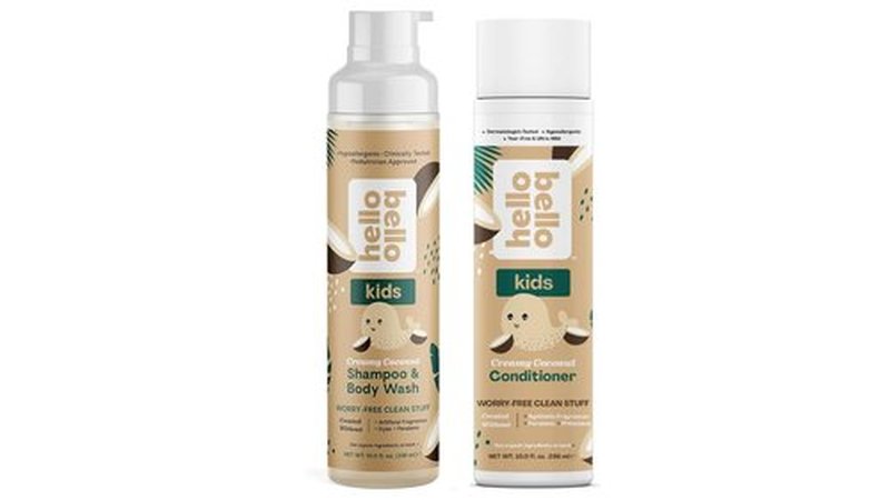 Hello Bello Creamy Coconut Shampoo & Body Wash - 10 oz + Conditioner - Gentle Hypoallergenic, pH-Balanced, Vegan, and Dermatologist-Tested
