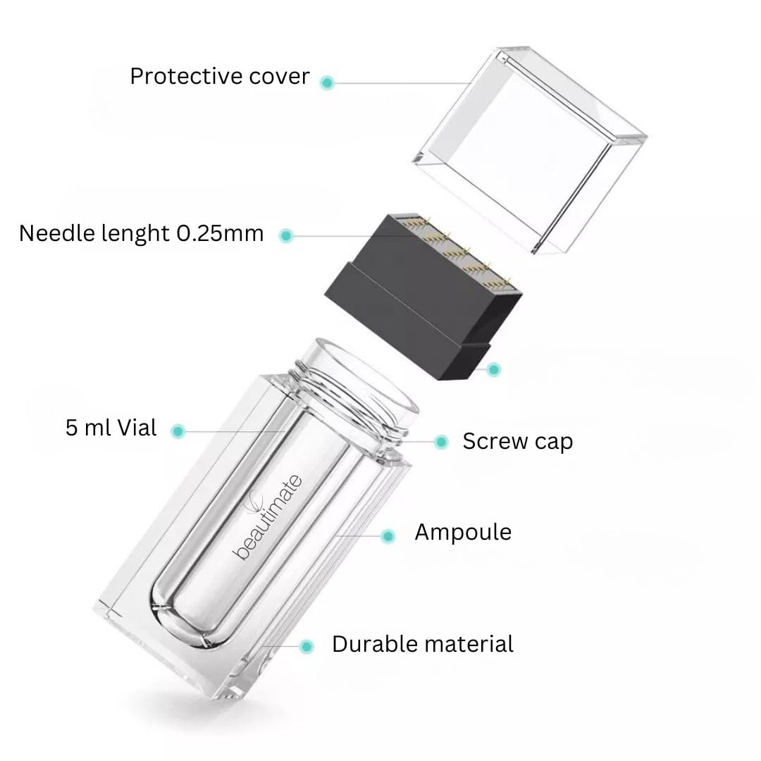 beautimate Hydra Stamp - Derma Stamp and Serum Infusion Tool - Skincare Tool for Home Use - For Face, Hair, and Beard - 0.25mm