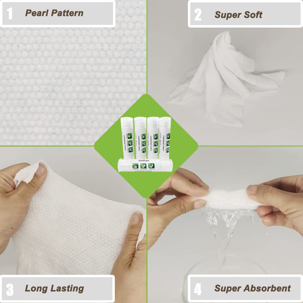 Atitifope Compressed Towels 50 Pieces with 5 Carrying Cases