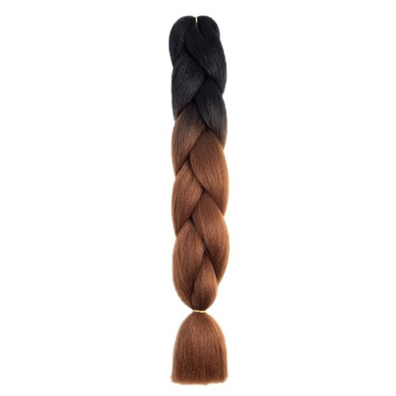 TENGSHUO FLY Black to Dark Brown Braiding Hair 1 Packs Synthetic Braid Hair Extensions Ombre Braiding Hair 24" or Box Braids Twist Crochet Braids(24"1Pack,Black to Dark Brown-B29)