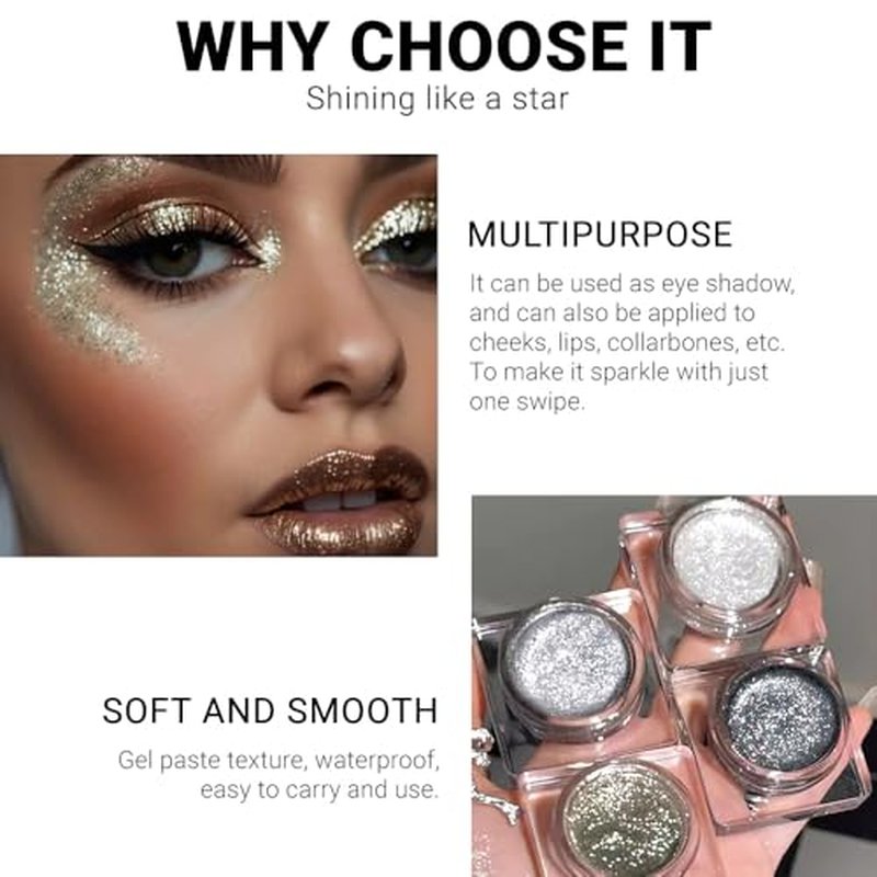 Eyeshadow Single Shimmer, High-Pigment Monochrome Eye Shadow Pressed Powder, Everyday Velvety Silky Eye Makeup Looks, Professional Long-Lasting Waterproof Single Eyeshadow Palette, 03# Dark Gold