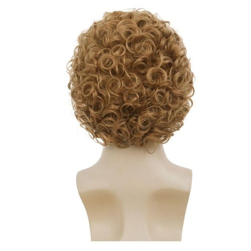 Salaibs Mens Curly Blonde Short Wig Cosplay Costume Daily Hair Wig Synthetic Heat Resistant Wigs for Male Guys
