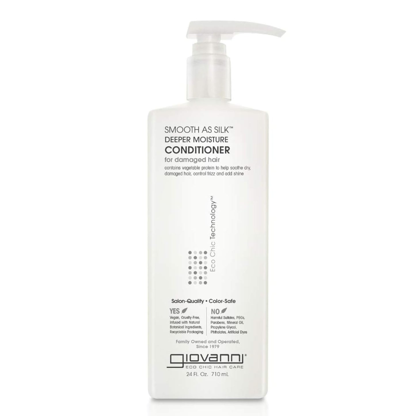 GIOVANNI Smooth As Silk Deeper Moisture Conditioner - Calms Frizz, Adds Moisture, Detangles, Wash & Go, Co Wash, Infused with Natural Botanical Ingredients, Color Safe, Sulfate Free - 8.5 oz (3 Pack)