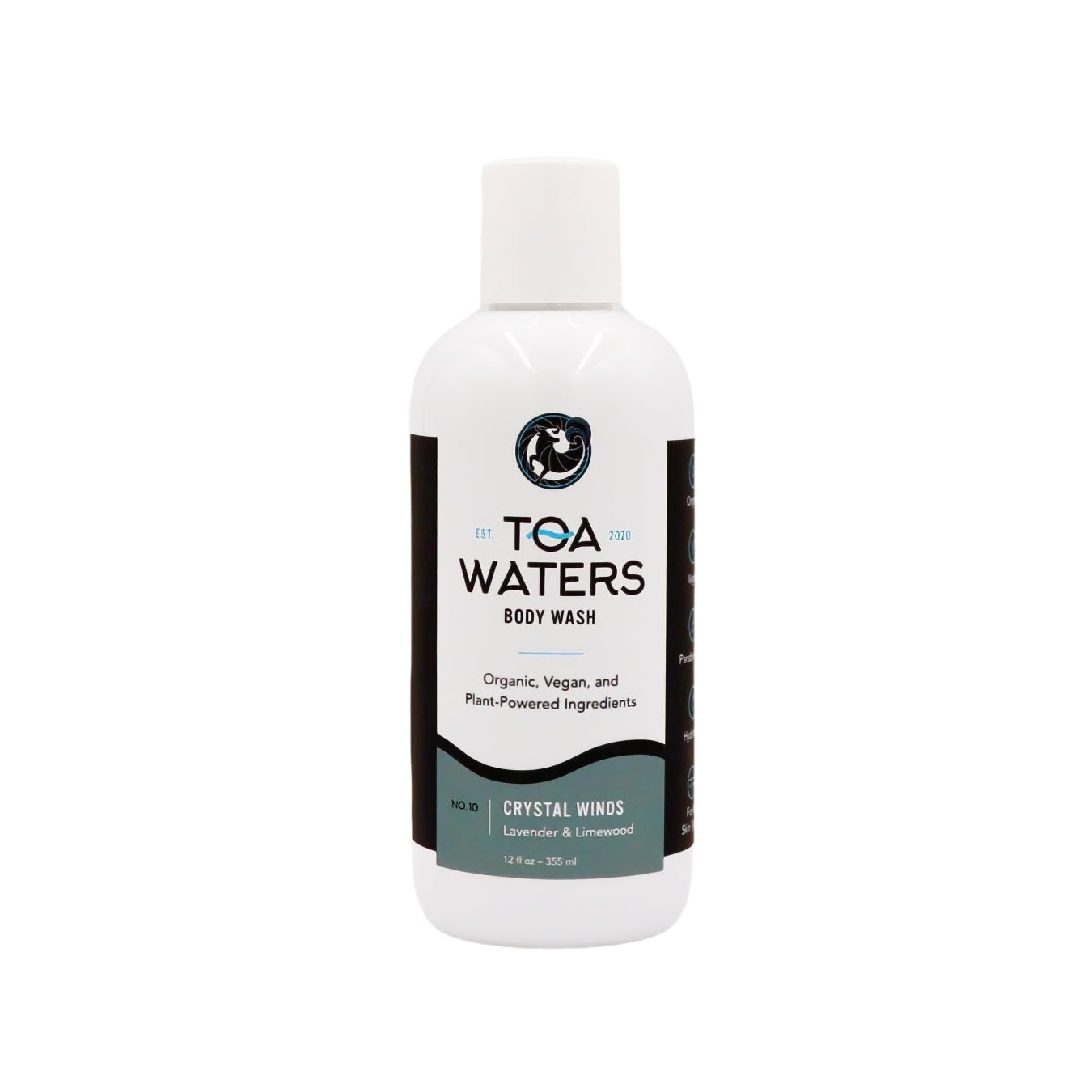 TOA Waters Crystal Winds Body Wash, Lavender & Limewood – Relaxing Sulfate-Free Shower Gel, Organic Aloe & Green Tea, Vegan Hydrating Cleanser