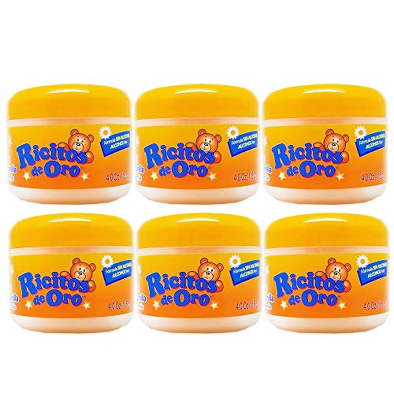 Ricitos de Oro Chamomile Hair Gel, Alcohol-Free, Hairstyling Product for Daily Use, Gentle Gel with Chamomile Extract for Children, Non-Greasy, 3-Pack of 4.05 Oz, 3 Jars