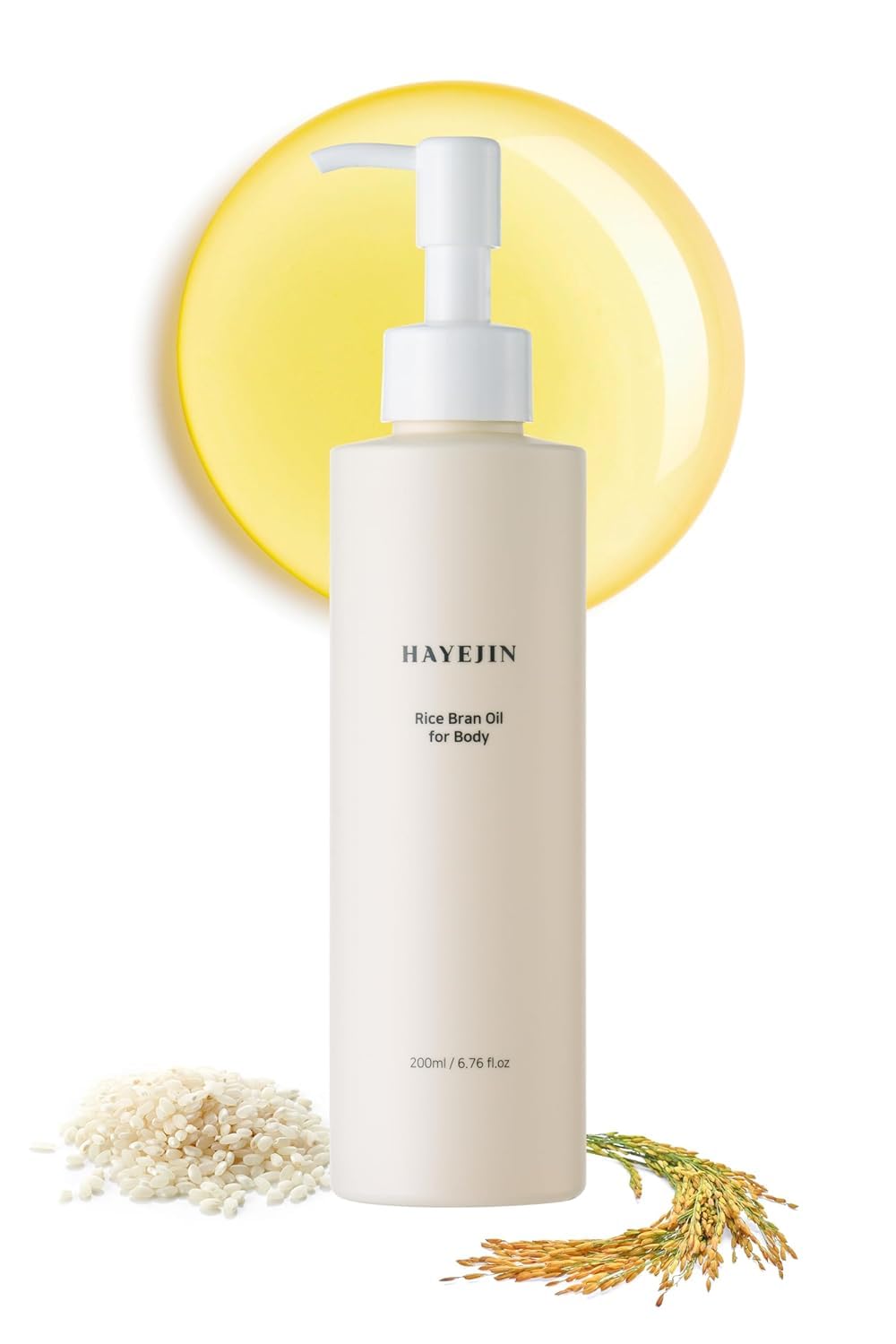 HAYEJIN Rice Bran Oil for Body | Moisturizing For Men & Women | Hydrating Body Oil w/Fermented Rice Bran Oil for Skin | Refreshing Body Oil for Dry Skin 6.76 Fl Oz