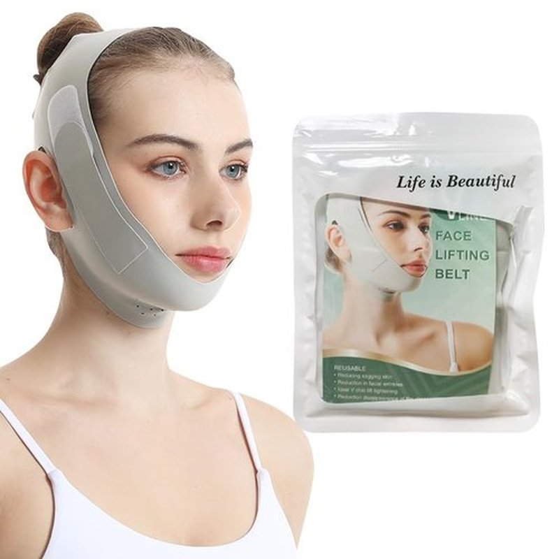 BOTHS58*18cm 1pcs V-Shaped Face with Lifting Mask Breathable Chin Lift Anti-Wrinkle Sleeping Mask with Skin Firming Face Lifting Band
