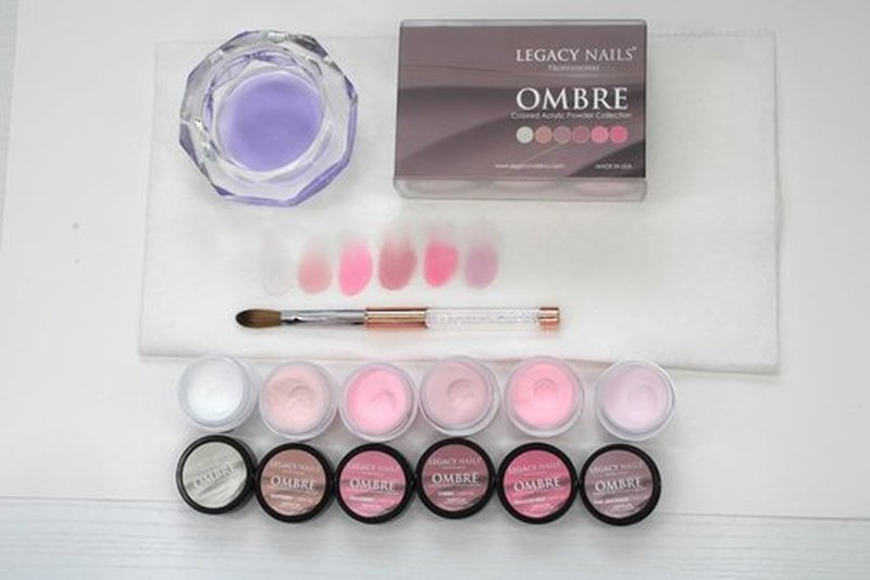 Legacy Nails Professional COLLECTION Acrylic Powder Kit 6 Colors Nail Art Set for Manicure DIY for Dip & Acrylic Nail Extensions (OMBRE COLLECTION)