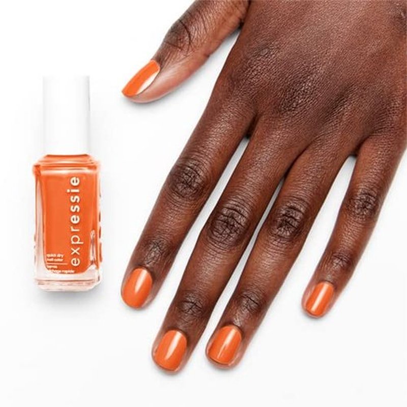 essie Expressie Nail Polish, Quick-Dry Electric Orange Nail Polish, Vegan, Bearer Of Rad News, 0.33 fl oz