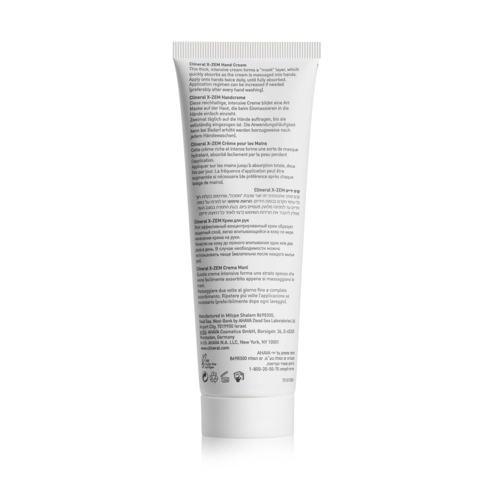 AHAVA Clineral X-Zem Hand Cream - Relieves discomfort from dermatitis, fights redness, dryness & itchiness, softens dry & rough patches, with Hippophae Oil, Shea Butter & Osmoter, 4.2 Fl.Oz