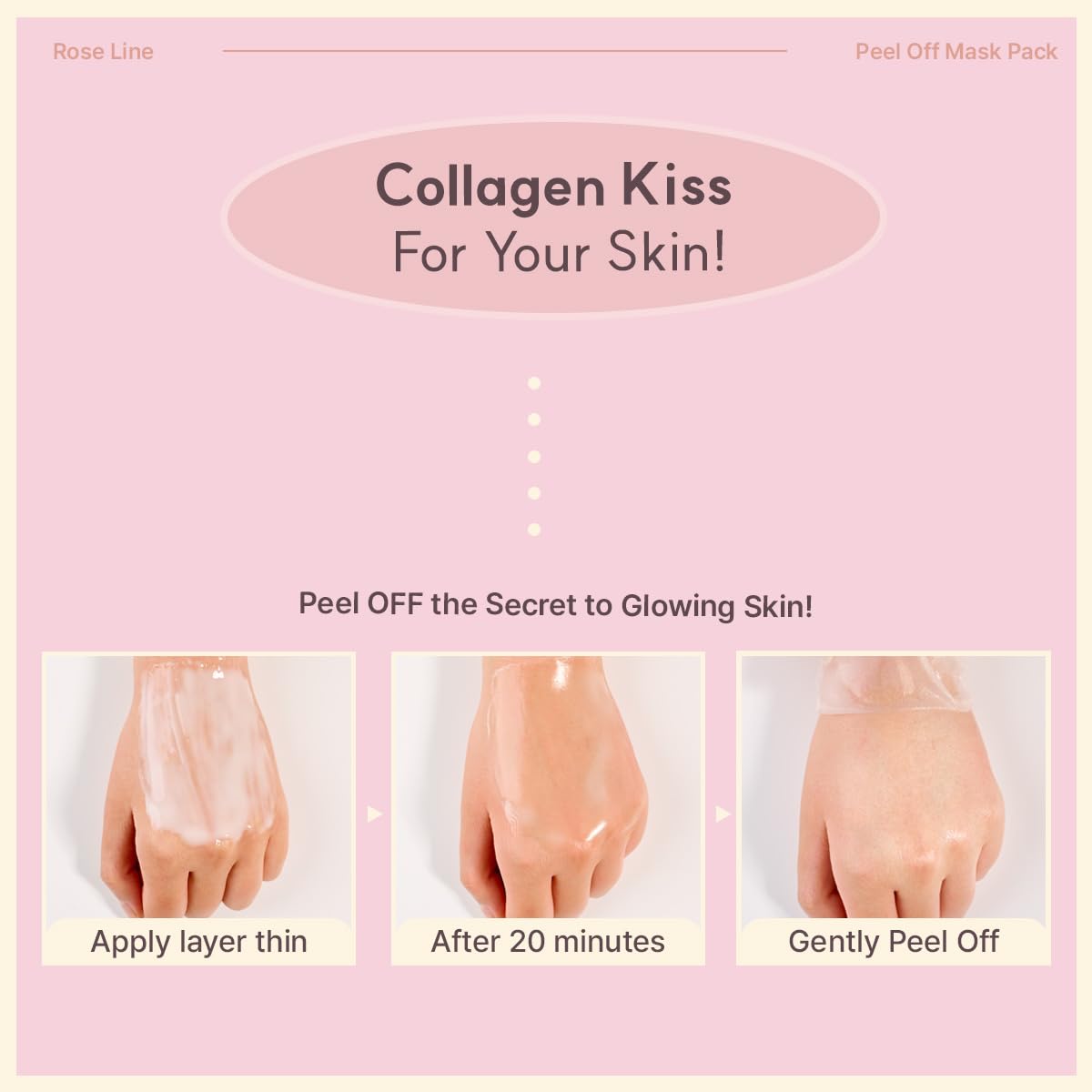 MIGUHARA Collagen Rose Wrapping Peel Off Mask | Pore Minimizer & Glass Skin Glow | Vegan Korean Face Mask with French Rosa Centifolia Flower Extract, Firming & Dullness Care, 2.02 fl.oz