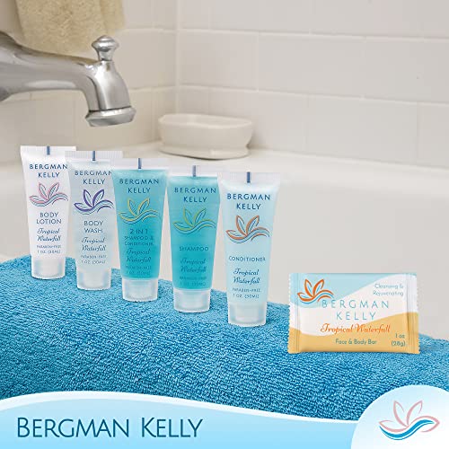 BERGMAN KELLY - Hotel Soap Bars - White Tea, 0.5 oz, 100 PK - Travel Size Luxury Bulk Amenities Bar Soap - Mini Individually Wrapped Rectangular Soap, Small Toiletries for Airbnb, Motel, Guest Bath