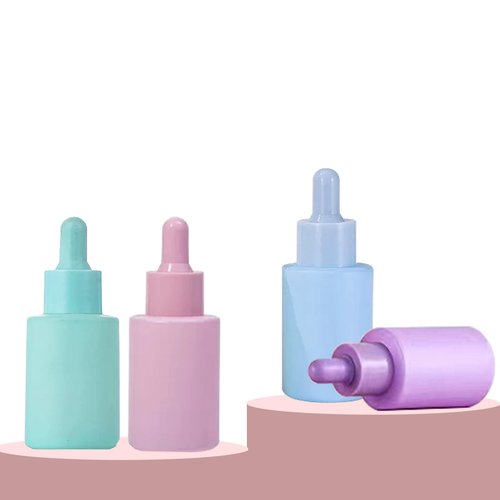 AGENIZ 4 Pack 1oz Glass Dropper Bottle,Clear Frosted Glass Dropper Bottles with 2 Funnels & 2 Lotion Pumps,30 ml Eye Dropper Bottles For Essential Oils,Serums,Lotion,Tincture Bottles (F-Clear frosted)