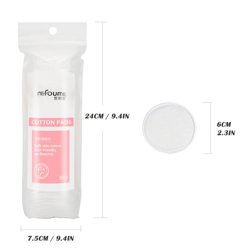 Premium Cotton Rounds for Face - Makeup Remover Pads, Hypoallergenic, Lint-Free, 3 Packs 240 Sheets