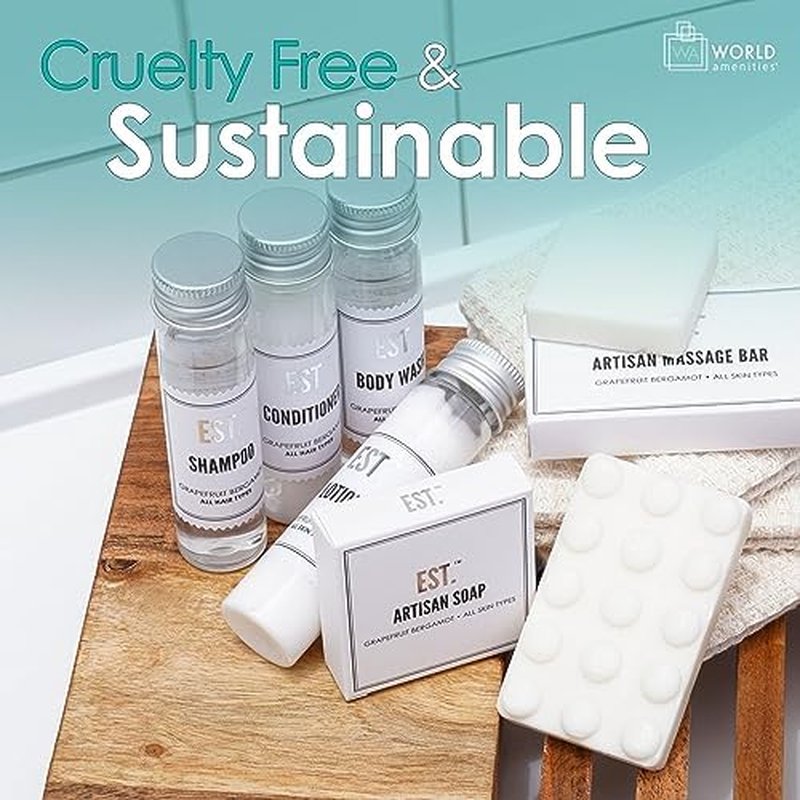 World Amenities EST. Artisan Hand Soap with Grapefruit-Bergamot fragrance, Travel Size Hotel Amenities - 1oz/30 grams (Pack of 48)
