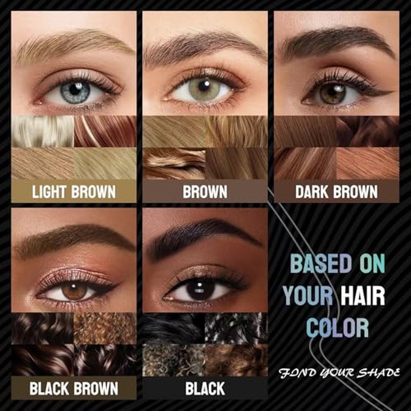 Black Eyebrow Pen Liquid Eyebrow Pencil 2 in 1 Dual-Ended Eye Brow Pencils for Women Waterproof Natural Brow Pencils and Precise Brush Tip Create natural hair like eyebrows that last all day # 05