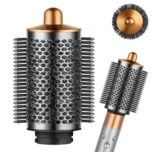 Large Round Volumizing Brush for Dyson Airwrap Attachments, Nickel/Copper, Bigger Oval Volumizer for Fluffy Styling