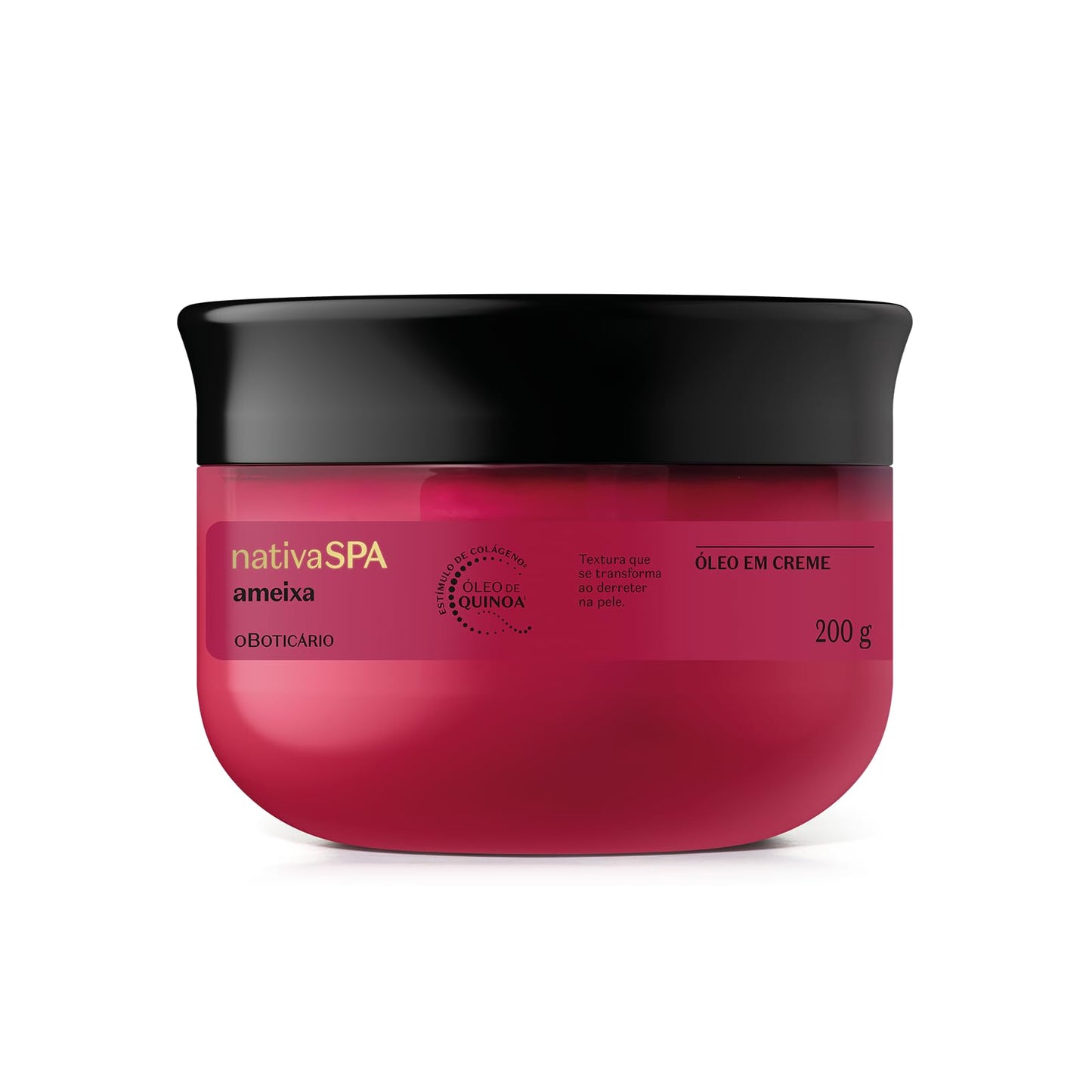 Nativa SPA by O Boticário, Plum Whipped Cream Body Oil with 100% Pure Quinoa Oil & Plum Extract, Hydrating Cream-to-Oil Formula, Nourishment for Silky Skin, 7 Ounce (200g)