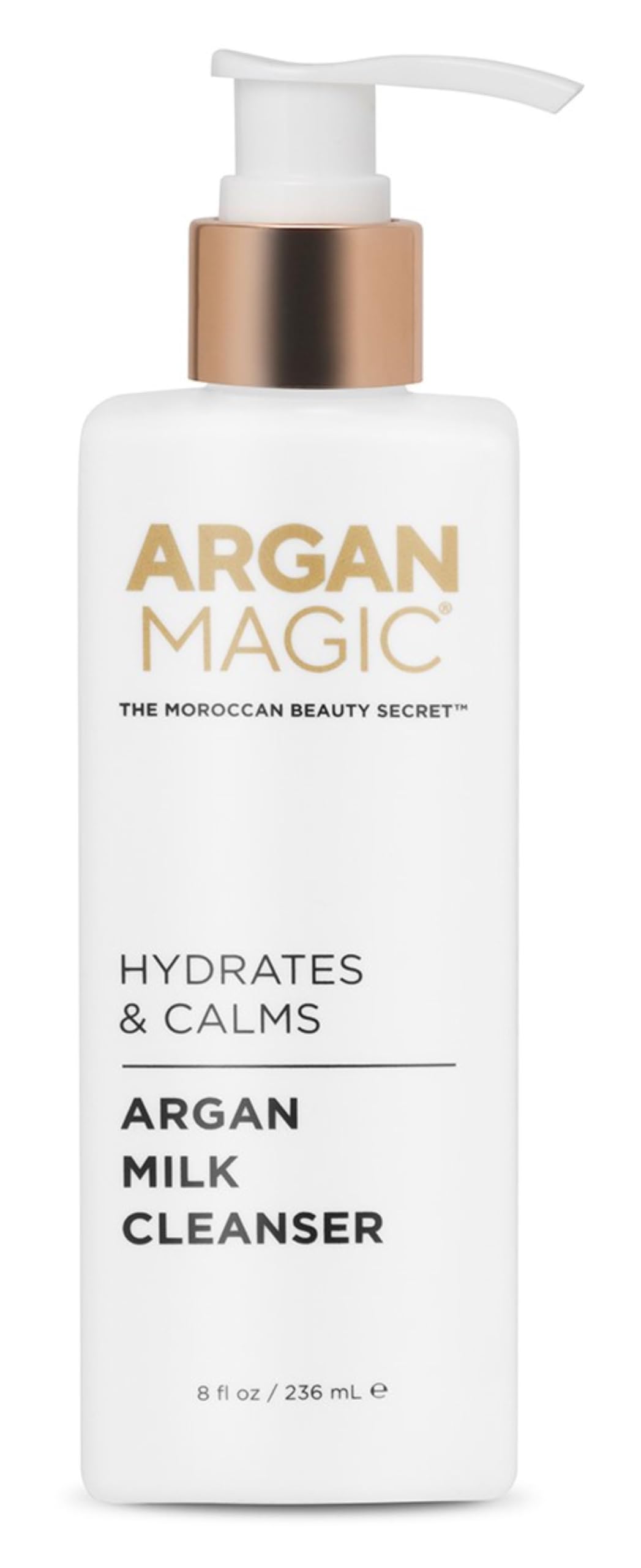 Argan Magic Hydrates & Calms Argan Milk Cleanser - Gently Cleanses and Removes Built-Up Oil and Dirt | Hydrates, Calms, and Soothes | Paraben Free (8 Fl Oz)