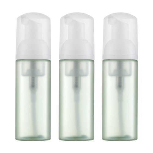 Owlyee 2oz Foam Bottle (3PCS) Empty Foaming Pump Dispenser for Hand Soap, Lash Cleanser, Shampoo to Travel (60ml, White&Green)