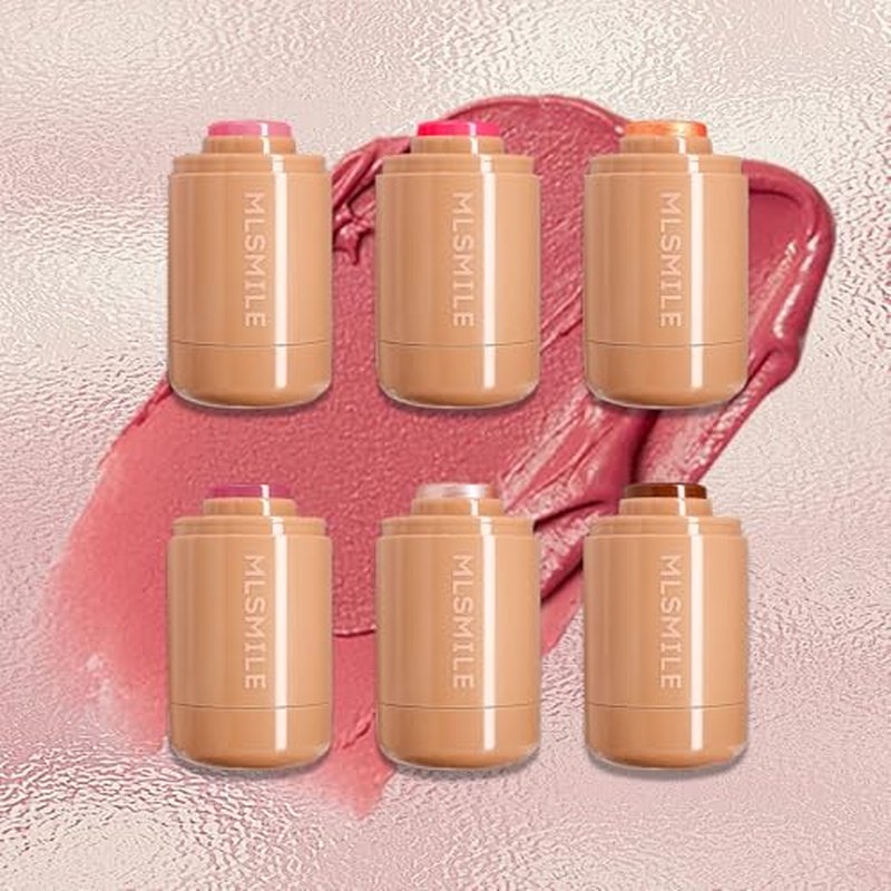 Pocket Blush Stick, 3-In-1 Natural Matte Blush Cream Blush Stick for Eyes, Cheeks & Lips, Blends Perfect for Skin Portable Multipurpose Long Lasting Waterproof and Sweatproof for Women (01)