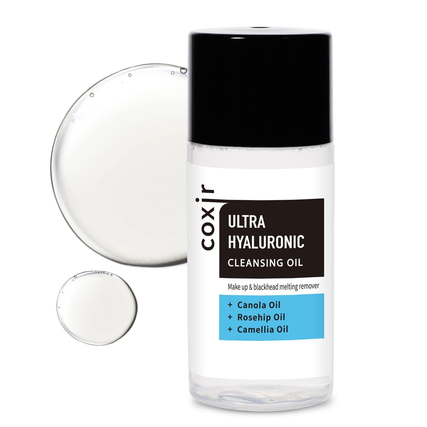 coxir Ultra Hyaluronic Cleansing Oil Mini - TSA Friendly Travel Size Korean Oil Cleanser, Gentle Makeup Remover for Summer Travel&Vacation, Hyaluronic Acid [0.67 Fl.oz(pack of 1)]