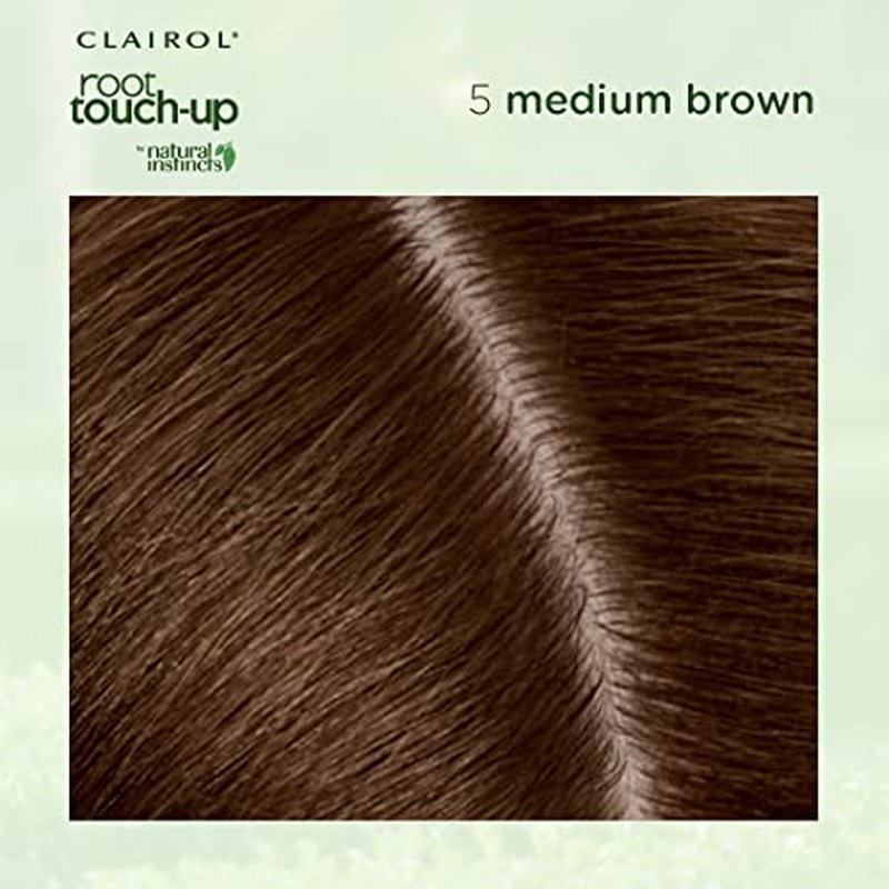 Clairol Root Touch-Up by Natural Instincts Permanent Hair Dye, 5 Medium Brown Hair Color, Pack of 2