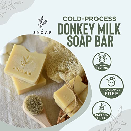 SNOAP Lavender Bar Soap, Made with Donkey Milk, Natural and Organic Ingredients. Gentle Soap – For All Skin Types – 5oz Bar