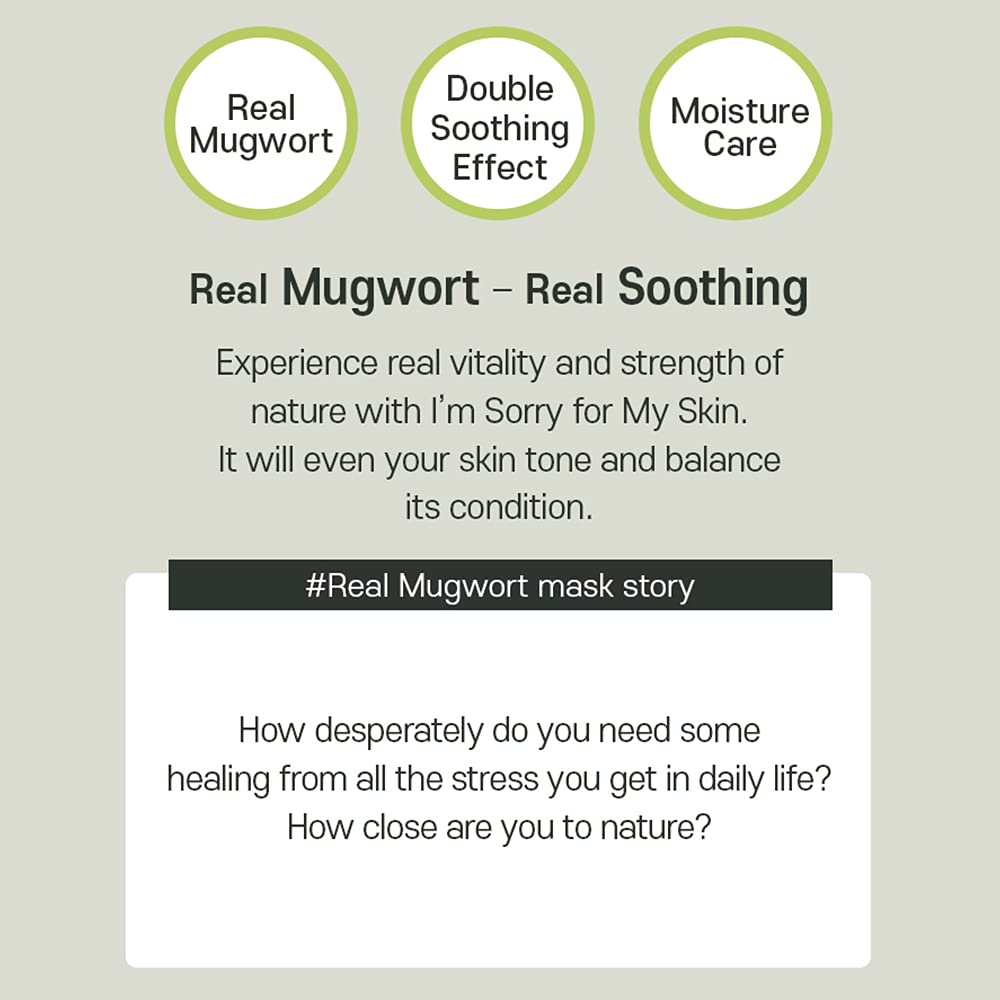 I'M SORRY FOR MY SKIN Real Mugwort Calming Mask 10Pcs